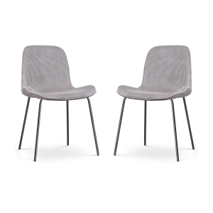 Nolon Nora-Fé Eetkamerstoelen Set van 2 – Rib Warm Grijs Zwarte Poten Nolon Nora-Fé Eetkamerstoelen Set van 2 – Rib Warm Grijs Zwarte Poten