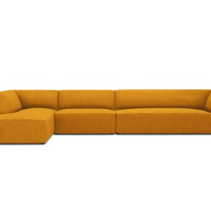 Micadoni linker hoekbank Ruby 5-zits, ribfluwelen, geel – 180x366x69cm Micadoni linker hoekbank Ruby 5-zits, ribfluwelen, geel – 180x366x69cm