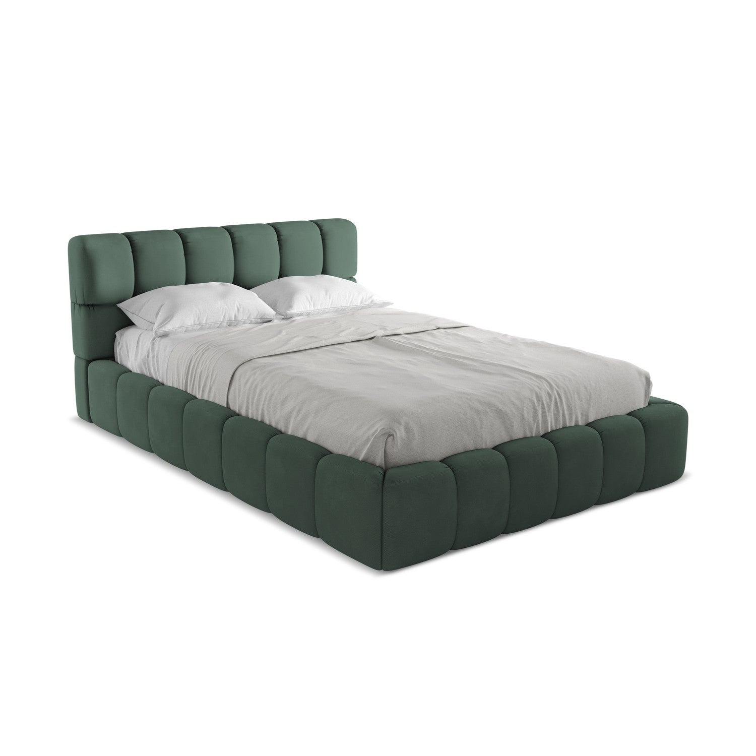 LaMiaSofa Bed met opbergruimte Roma - chenille stof - groente - 160x22
