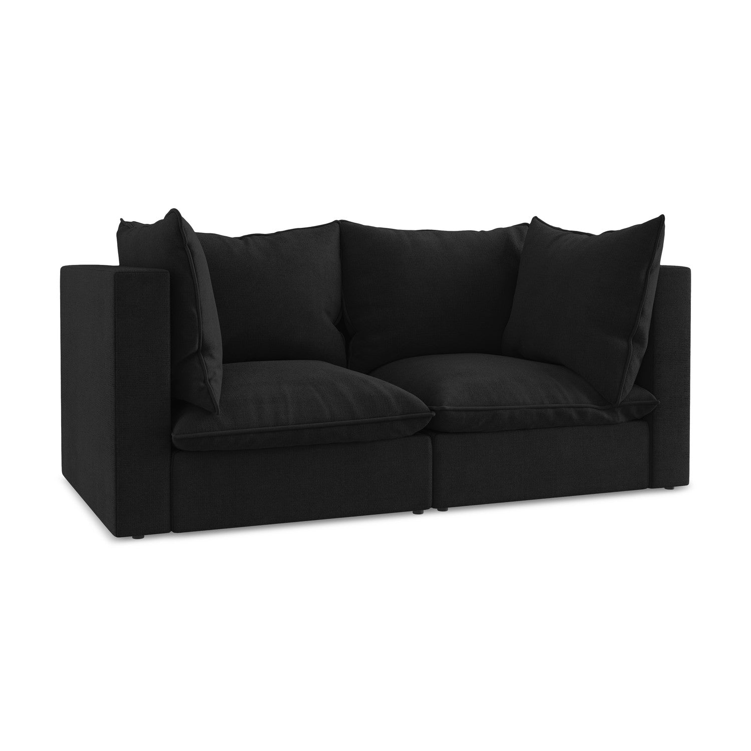LaMiaSofa Tweezits modulaire bank Ravenna - textuurstof - zwart - 180x