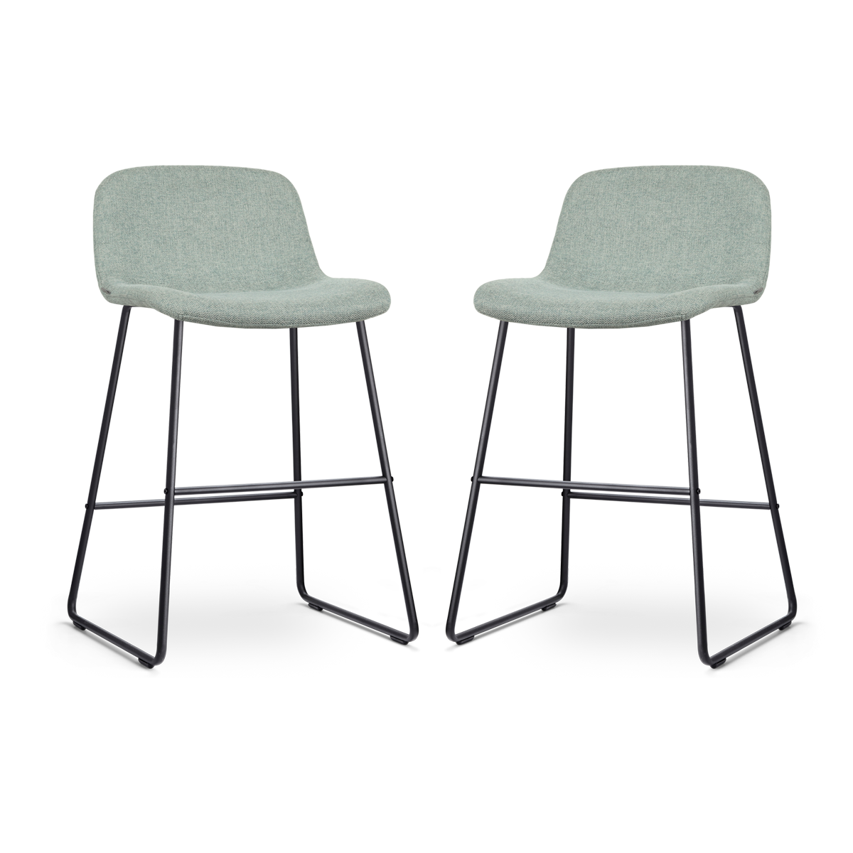 Nolon Nino-Mats Barkrukken Set van 2 - Zacht groen - Zwart - 65 cm