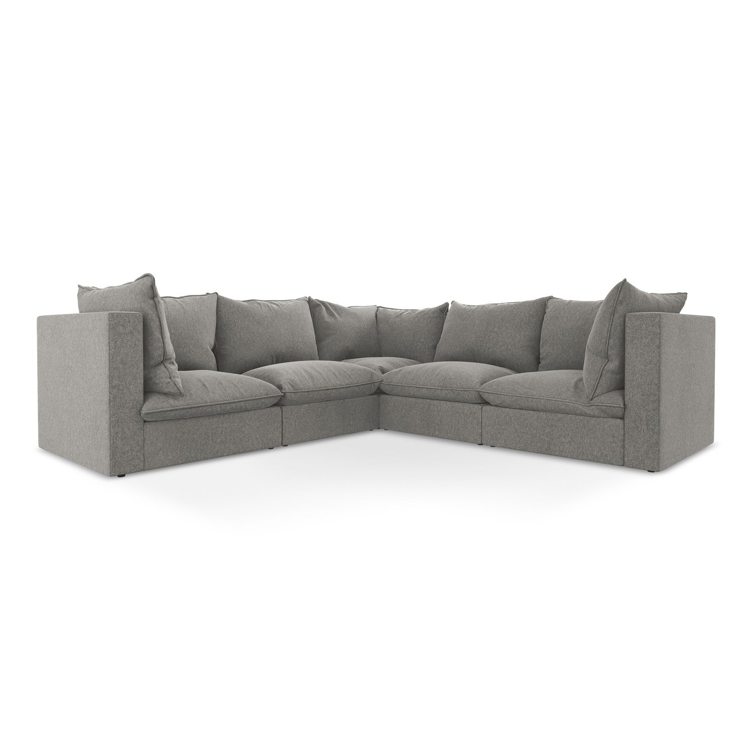 LaMiaSofa Modulaire hoekbank Ravenna - velours - grijs - 255x255x77