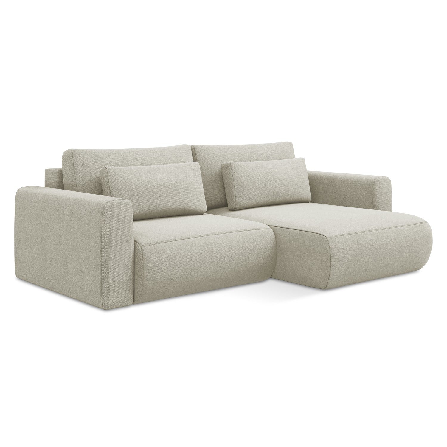 LaMiaSofa hoekbank rechts Perugia - textuurstof - lichtbeige - 240x149