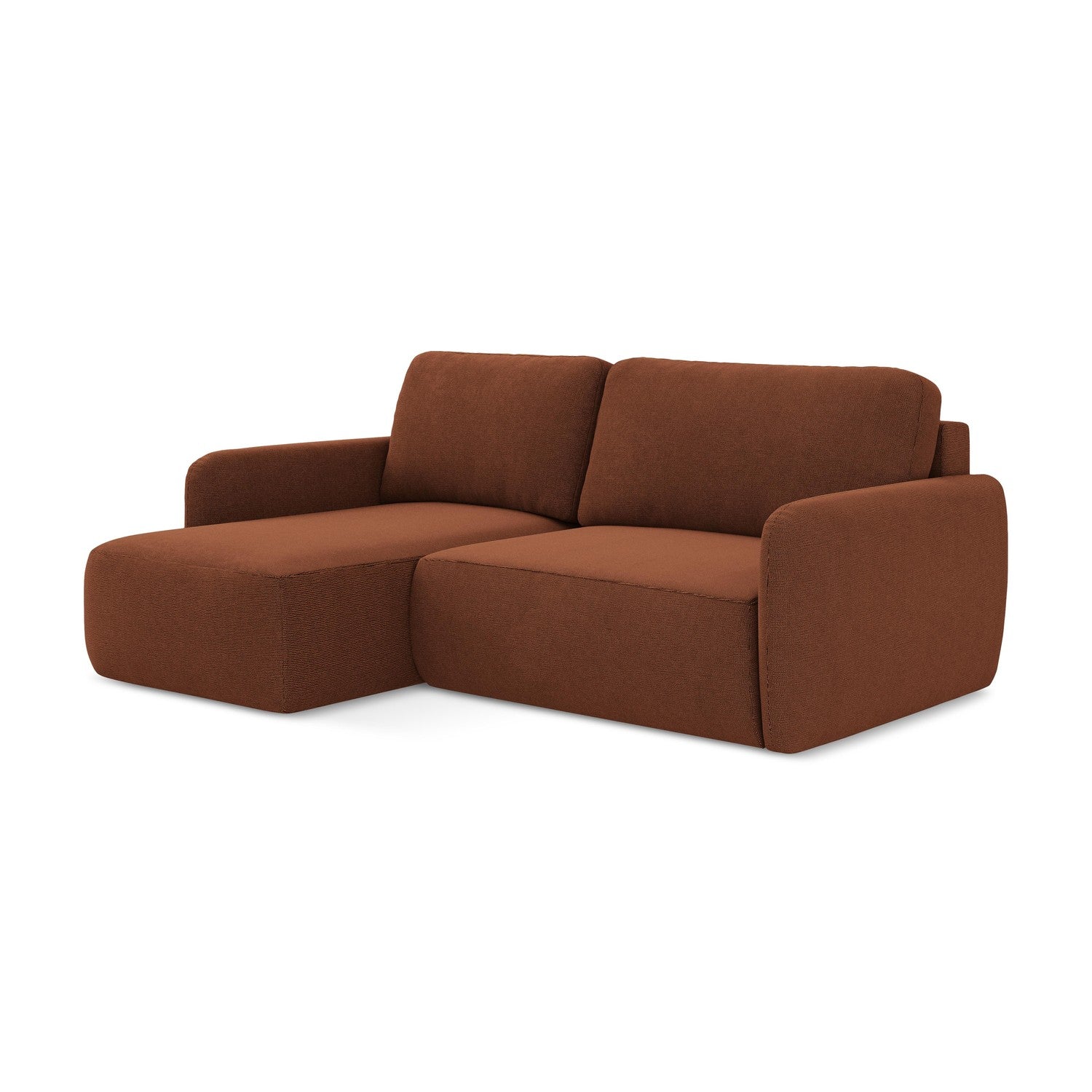 LaMiaSofa hoekbank links Corle - textuurstof - terracotta - 207x148x86