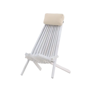 Nest outdoor Bastian houten tuin loungestoel wit – met hoofdkussen Nest outdoor Bastian houten tuin loungestoel wit – met hoofdkussen