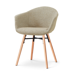 Nolon Nena-Otis Eetkamerstoel Taupe Melange – Houten Onderstel Nolon Nena-Otis Eetkamerstoel Taupe Melange – Houten Onderstel