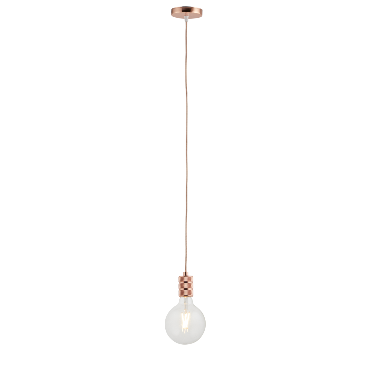 Lighto | Pendel Rosé Goud | Inclusief Lichtbron Helder | Retro | 1.5m