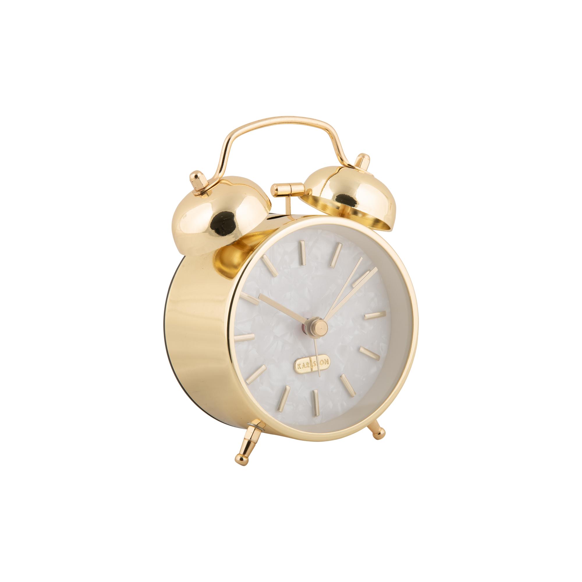 Karlsson wekker Pearl Glow - goud - 12x4.6x12cm - Vaderdag - Vaderdagc