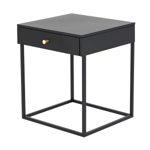 Nest living Lewis Metalen Nachtkastje met Lade – Zwart Nest living Lewis Metalen Nachtkastje met Lade – Zwart