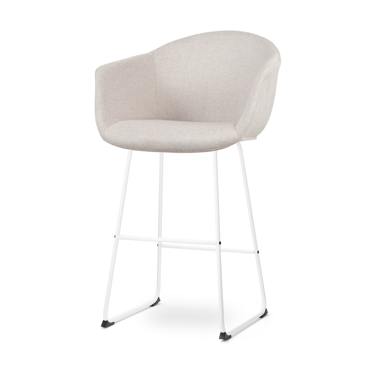 Nolon Nino-Otis Barkruk Beige - met Armleuning - Wit - 65 cm