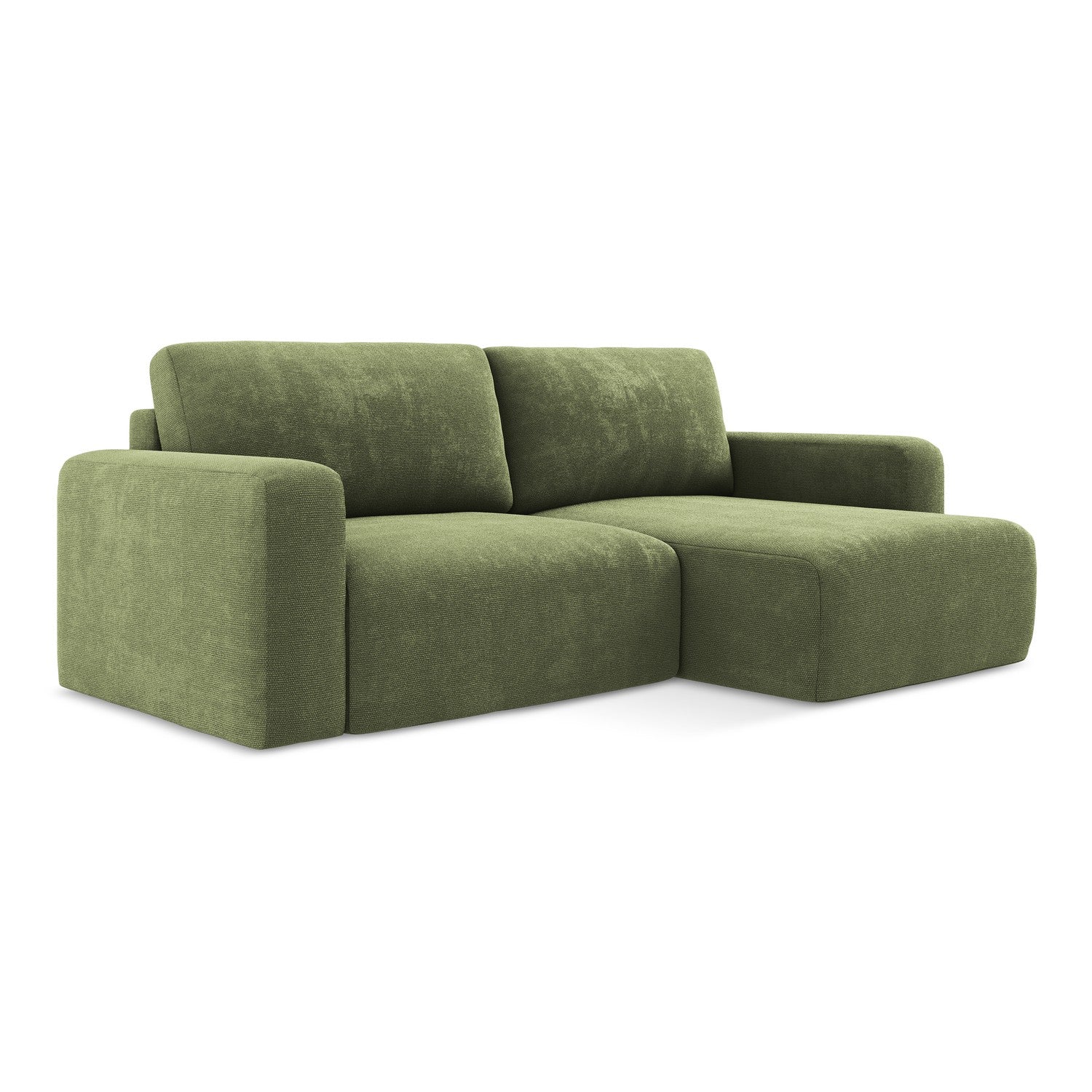 LaMiaSofa hoekbank rechts Ostia - chenille stof - groente - 244x149x79