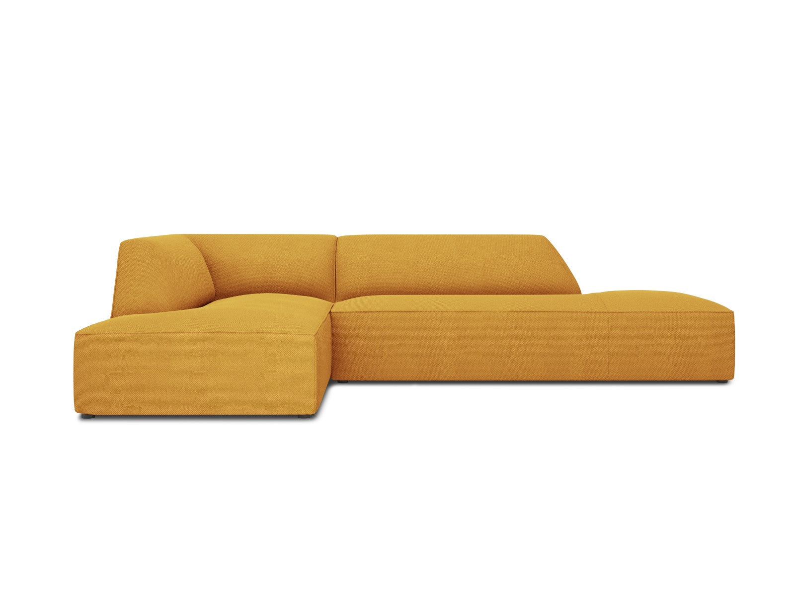 Micadoni linker hoekbank Ruby 4-zits, structurele stof, geel - 180x273