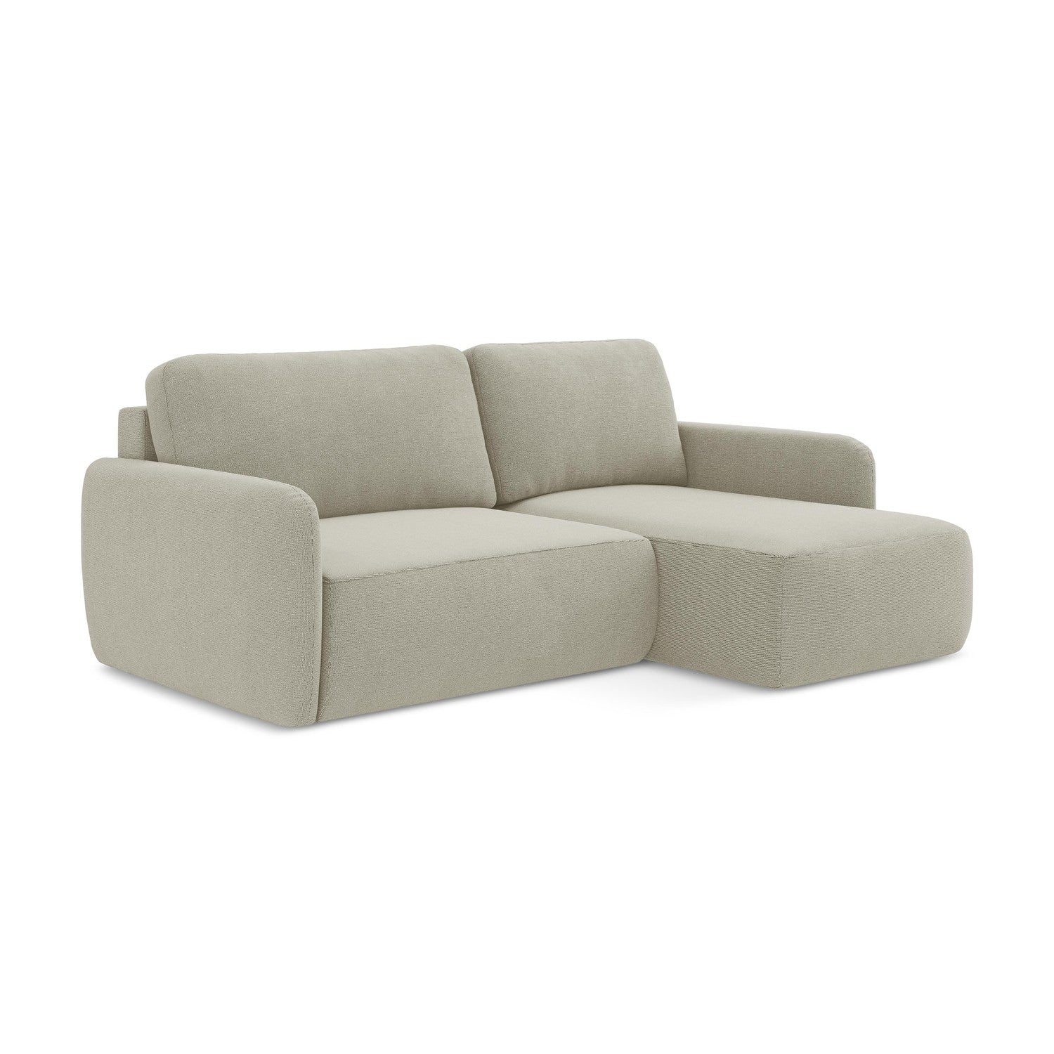 LaMiaSofa hoekbank rechts Corle - textuurstof - lichtbeige - 207x148x8