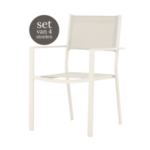Nest outdoor Narda aluminium tuinstoel beige – met armleuningen – set Nest outdoor Narda aluminium tuinstoel beige – met armleuningen – set
