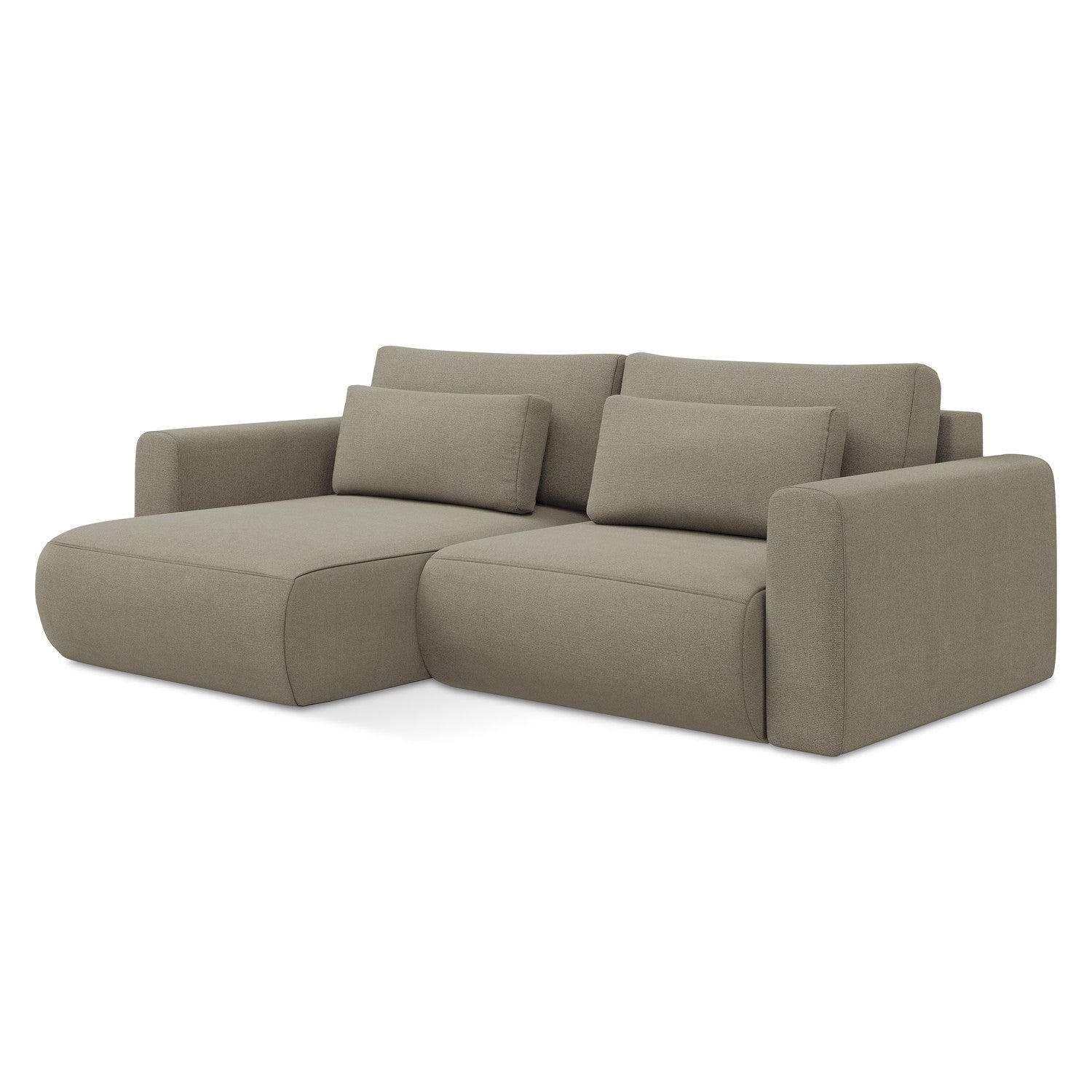 LaMiaSofa hoekbank links Perugia - textuurstof - donkerbeige - 240x149