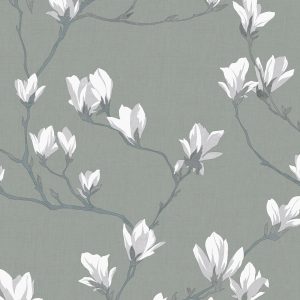 Laura Ashley Vliesbehang – Magnolia Grove Slate – 10mx52cm Laura Ashley Vliesbehang – Magnolia Grove Slate – 10mx52cm