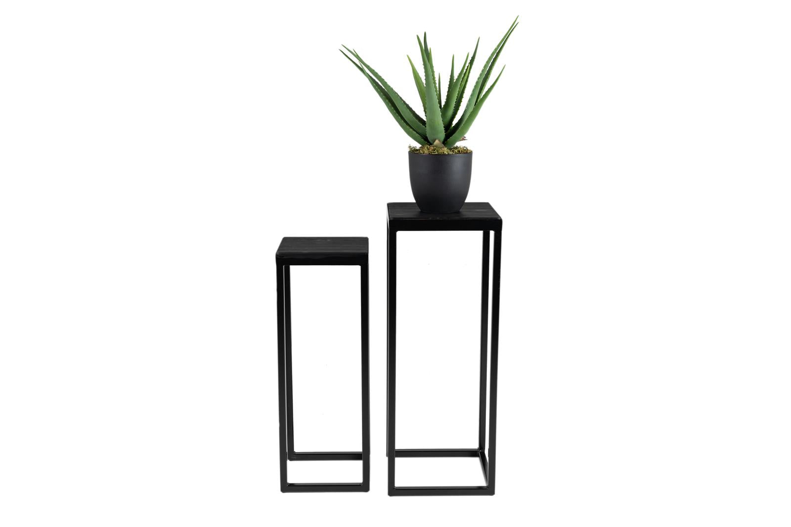 MaximaVida vierkante plantentafel set Vancouver zwart 79 cm - 100 kg d