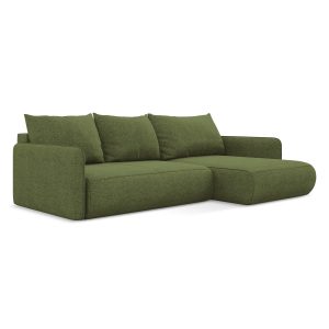 LaMiaSofa hoekbank rechts Palermo – chenille stof – flessengroen – 240 LaMiaSofa hoekbank rechts Palermo – chenille stof – flessengroen – 240