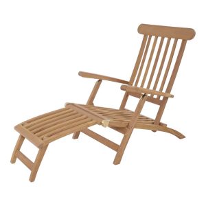 Lesli Living deckchair teak – zwart – 148x60x90cm Lesli Living deckchair teak – zwart – 148x60x90cm
