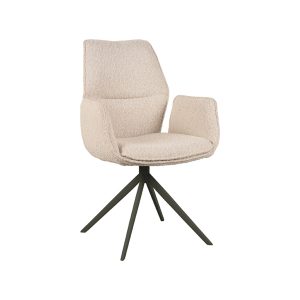 LABEL51 Eetkamerstoel Mellow – Naturel/Zwart – Zithoogte 50cm