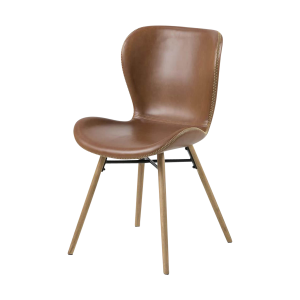 Lisomme Fem Eetkamerstoel Kunstleer Cognac – Zwarte Poten Lisomme Fem Eetkamerstoel Kunstleer Cognac – Zwarte Poten