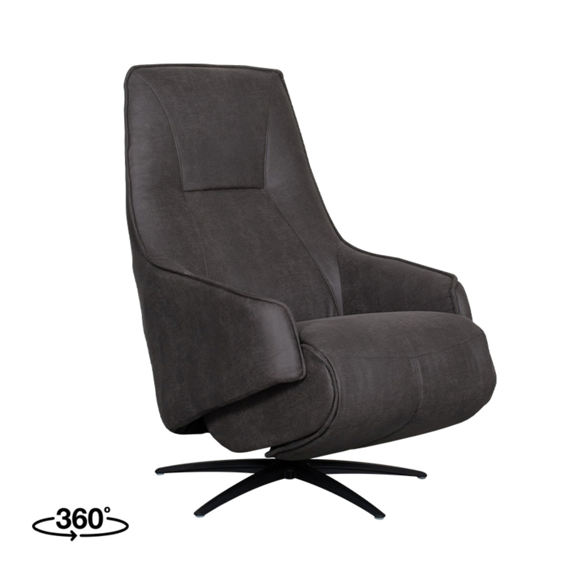LABEL51 Fauteuil Odense Elektrisch - Antraciet - Draaibaar