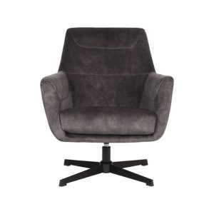 LABEL51 Fauteuil Toby – Antraciet Velvet – Draaibaar LABEL51 Fauteuil Toby – Antraciet Velvet – Draaibaar