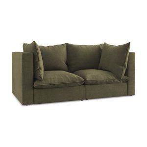 LaMiaSofa Tweezits modulaire bank Ravenna – textuurstof – olijf – 180x