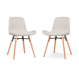Nolon Nena-Fé Eetkamerstoelen Set van 2 – Beige – Hout Poten Nolon Nena-Fé Eetkamerstoelen Set van 2 – Beige – Hout Poten