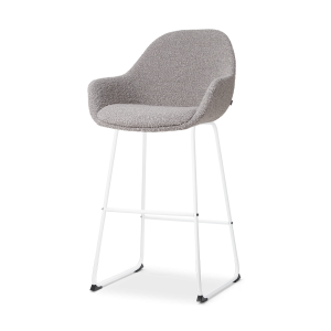 Nolon Nino-Mae Barkruk Bouclé Taupe – met Armleuning – Wit – 75 cm