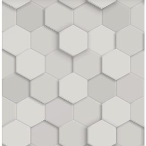 Origin Wallcoverings behang 3d hexagon motief lichtgrijs – 53 cm x 10. Origin Wallcoverings behang 3d hexagon motief lichtgrijs – 53 cm x 10.
