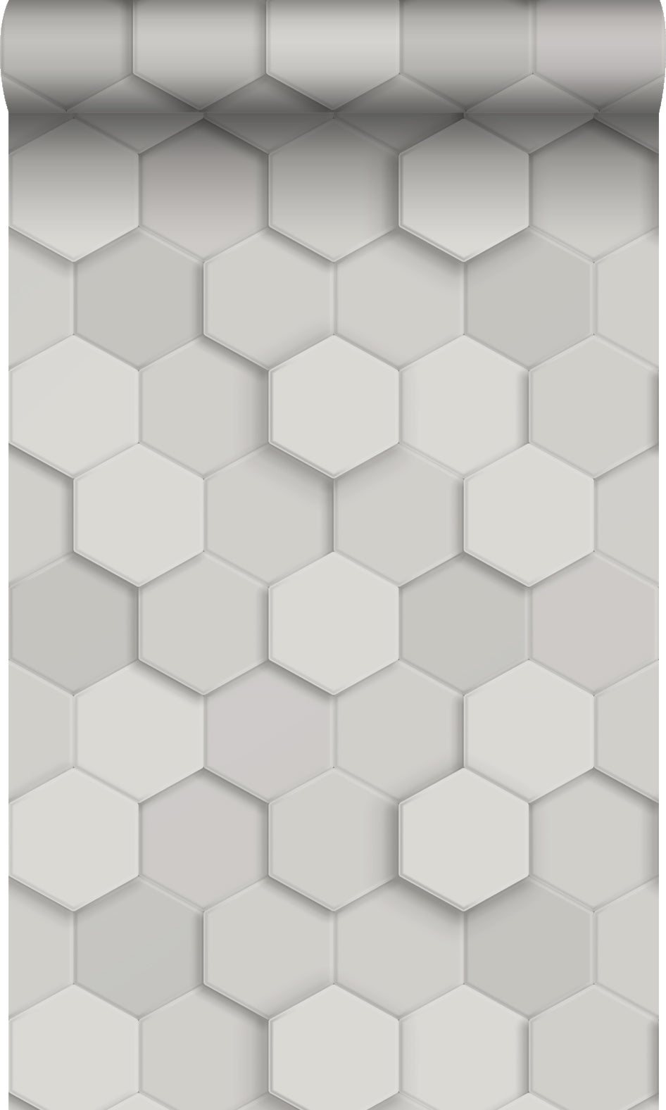 Origin Wallcoverings behang 3d hexagon motief lichtgrijs - 53 cm x 10.