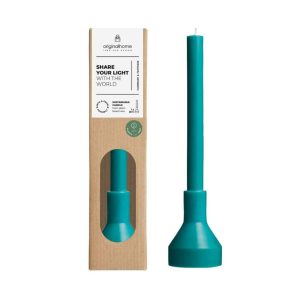 Originalhome sculpture kaars met houder – turquoise Originalhome sculpture kaars met houder – turquoise