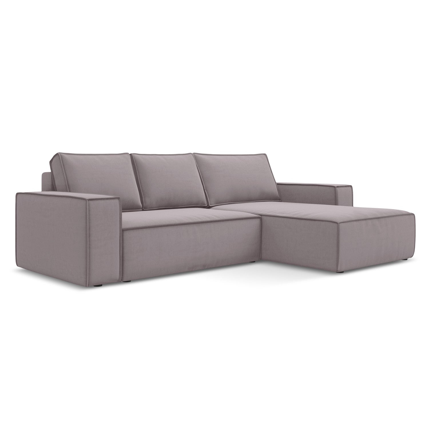 LaMiaSofa hoekbank rechts Livorno - velours - lavendel - 290x185x82