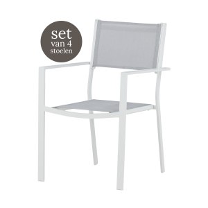 Nest outdoor Narda aluminium tuinstoel lichtgrijs – met armleuningen – Nest outdoor Narda aluminium tuinstoel lichtgrijs – met armleuningen –