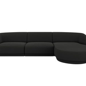 Micadoni rechter hoekbank Miley 4-zits, boucle zwart – 156x255x70cm Micadoni rechter hoekbank Miley 4-zits, boucle zwart – 156x255x70cm