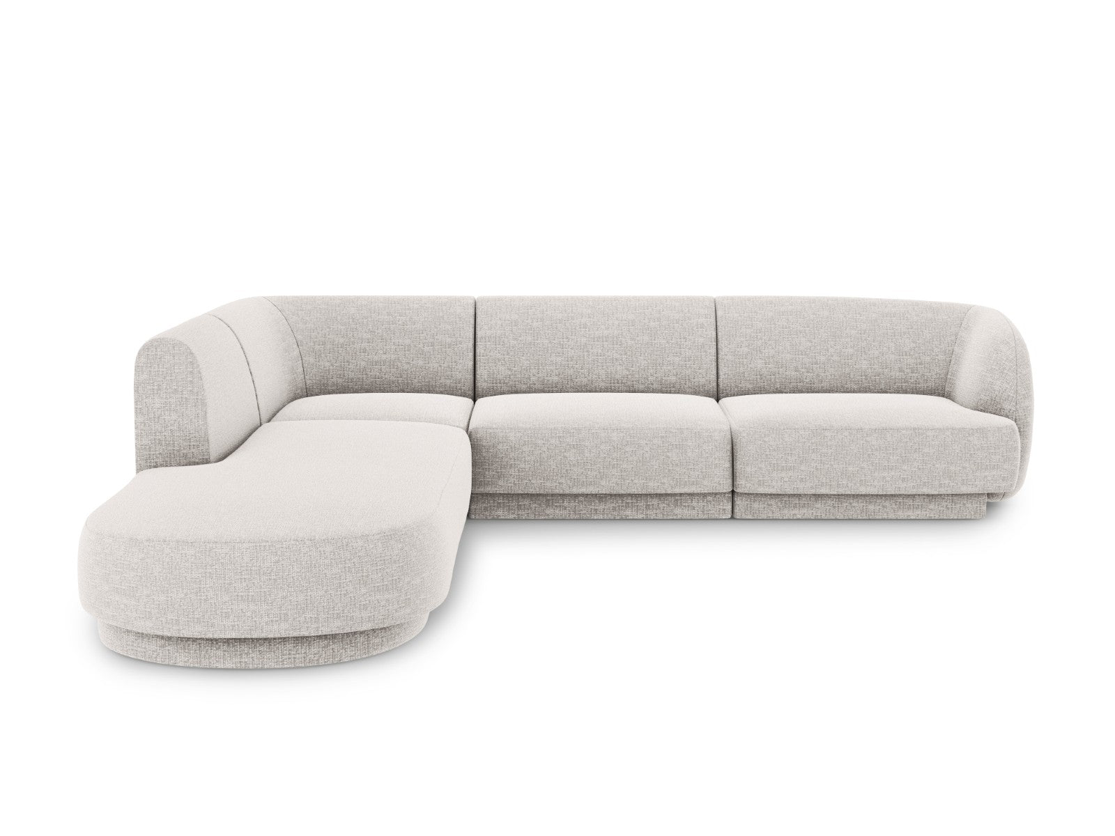 Micadoni linker hoekbank Miley 6-zits, structurele stof geld - 248x255