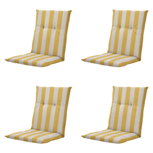 Madison tuinstoelkussen lage rug Amora – geel – 105x50x6cm – set van 4 Madison tuinstoelkussen lage rug Amora – geel – 105x50x6cm – set van 4