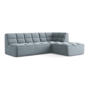 LaMiaSofa Modulaire hoekbank rechts Belluno – velours – lichtblauw – 2 LaMiaSofa Modulaire hoekbank rechts Belluno – velours – lichtblauw – 2