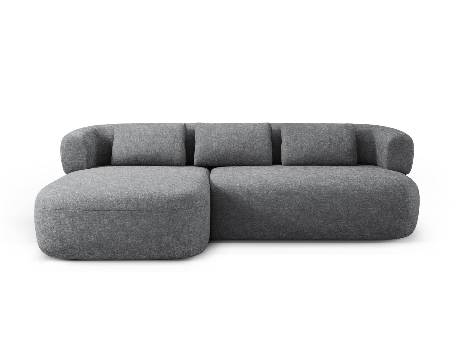 Micadoni linker hoekbank Jenny 5-zits, chenille donkergrijs - 145x225x