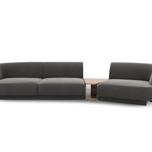 Micadoni Rechte modulaire bank Miley 3-zits, flueel, lichtgrijs – 126x Micadoni Rechte modulaire bank Miley 3-zits, flueel, lichtgrijs – 126x