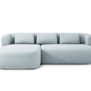 Micadoni linker hoekbank Jenny 5-zits, chenille lichtblauw – 145x225x7 Micadoni linker hoekbank Jenny 5-zits, chenille lichtblauw – 145x225x7