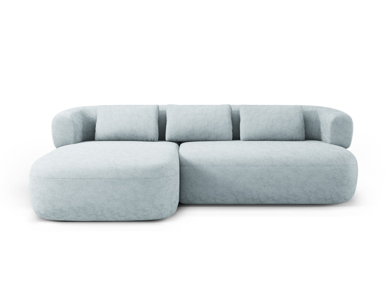 Micadoni linker hoekbank Jenny 5-zits, chenille lichtblauw - 145x225x7