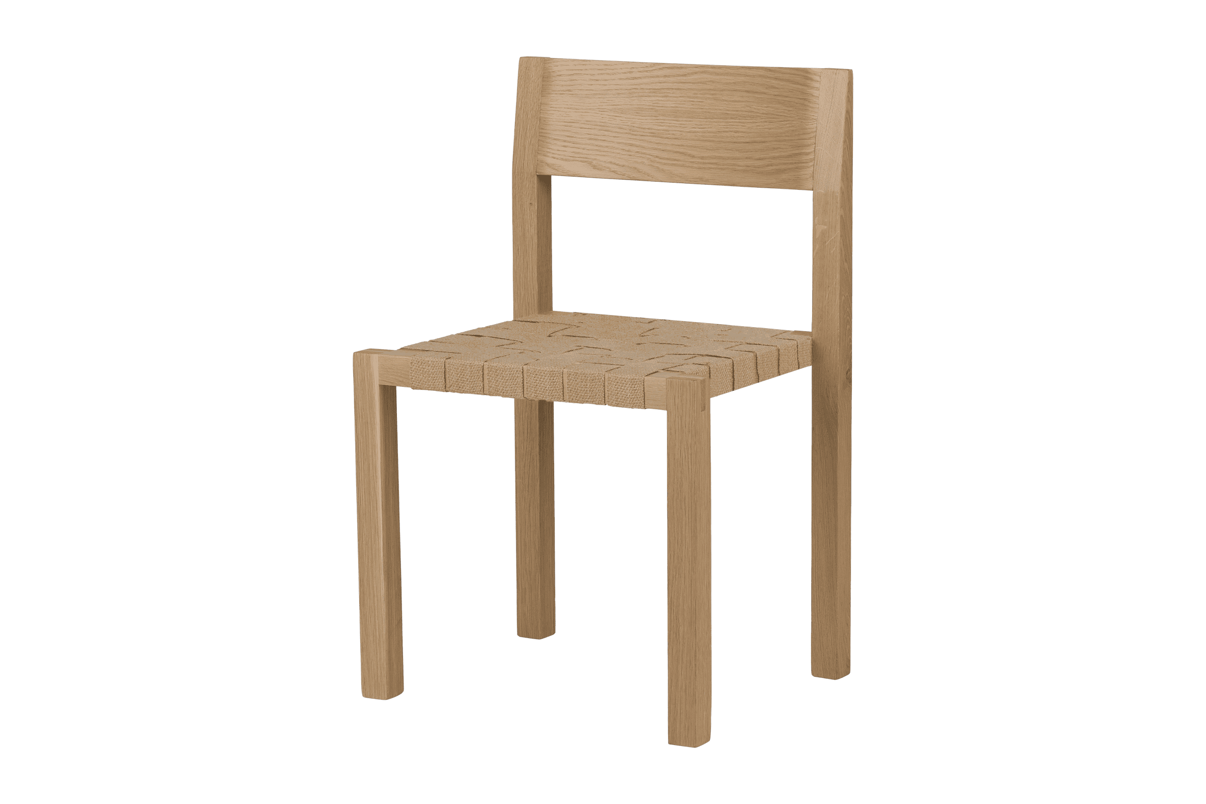 noo.ma Toli Chair - minimalistische eetkamerstoel, massief eiken, jute