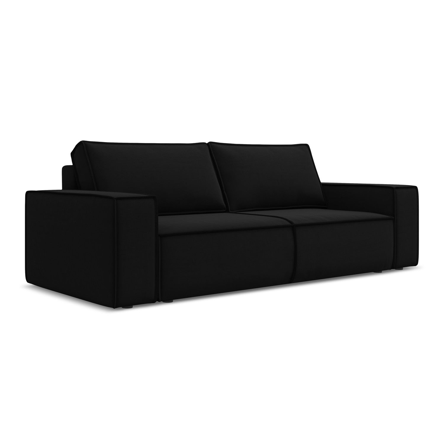 LaMiaSofa 3-zits slaapbank Livorno - velours - zwart - 255x105x85