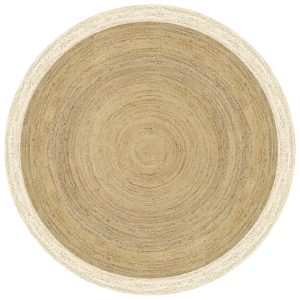 Mrcarpet jute vloerkleed – naturel/wit – Ø 240 cm Mrcarpet jute vloerkleed – naturel/wit – Ø 240 cm