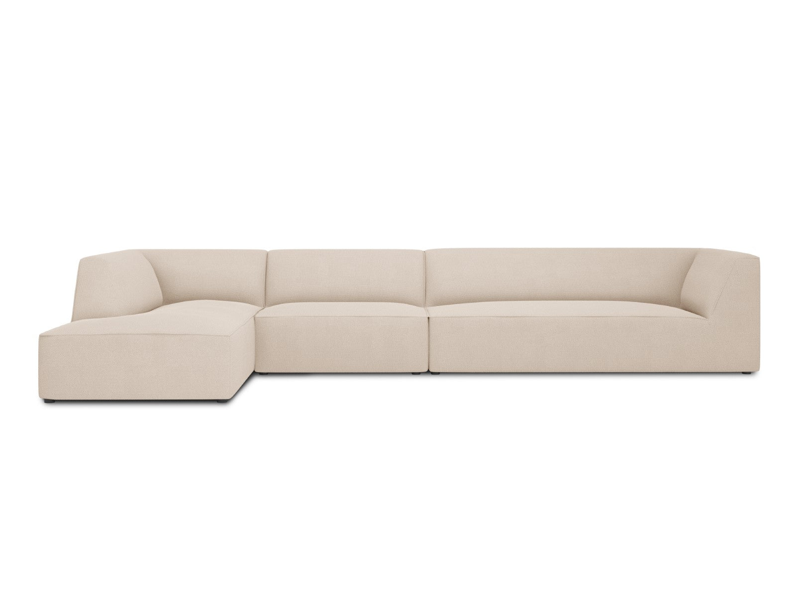 Micadoni linker hoekbank Ruby 5-zits, structurele stof, beige - 180x36