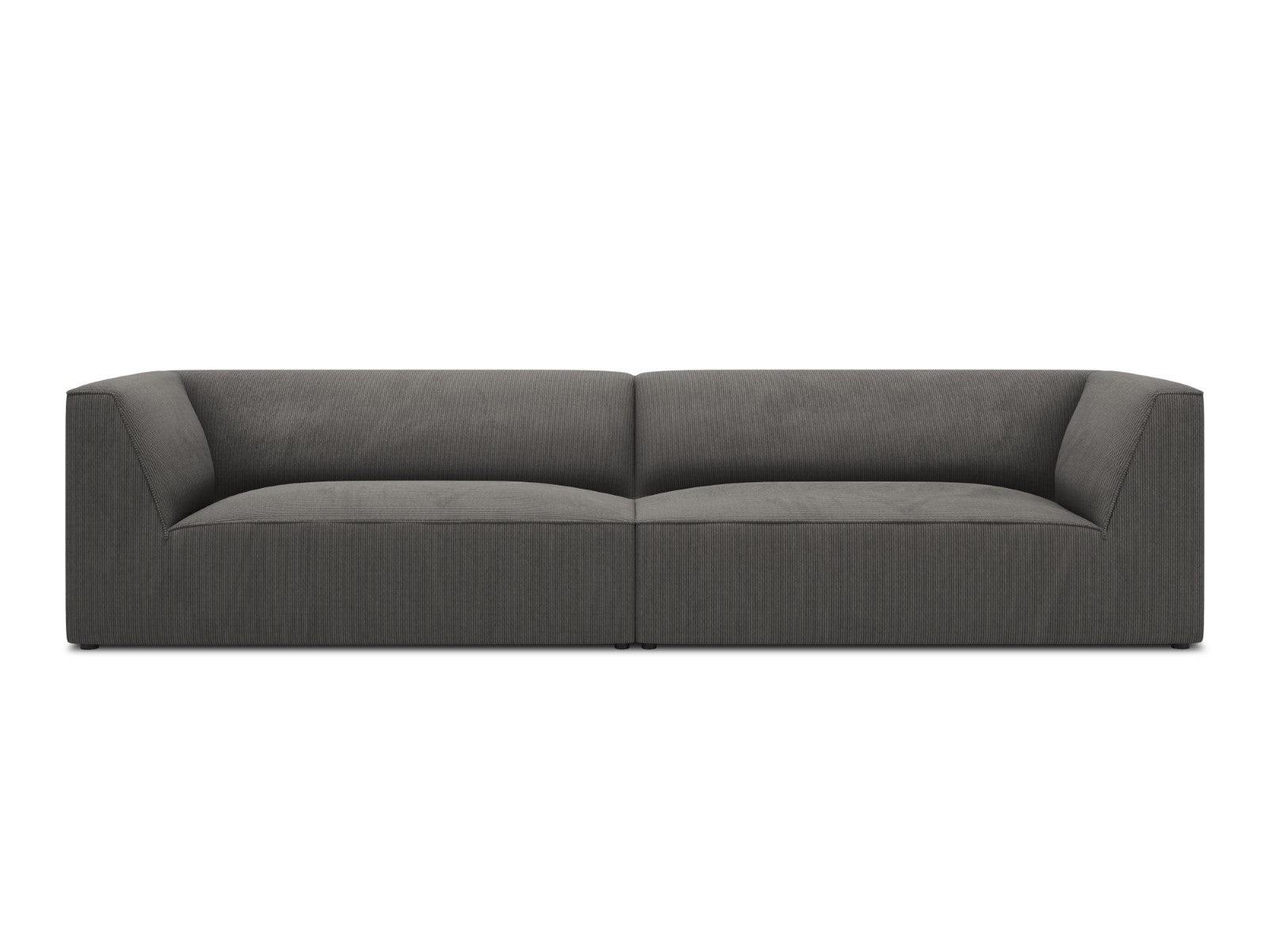 Micadoni Bank Ruby 4-zits, ribfluwelen, donkergrijs - 93x302x69cm