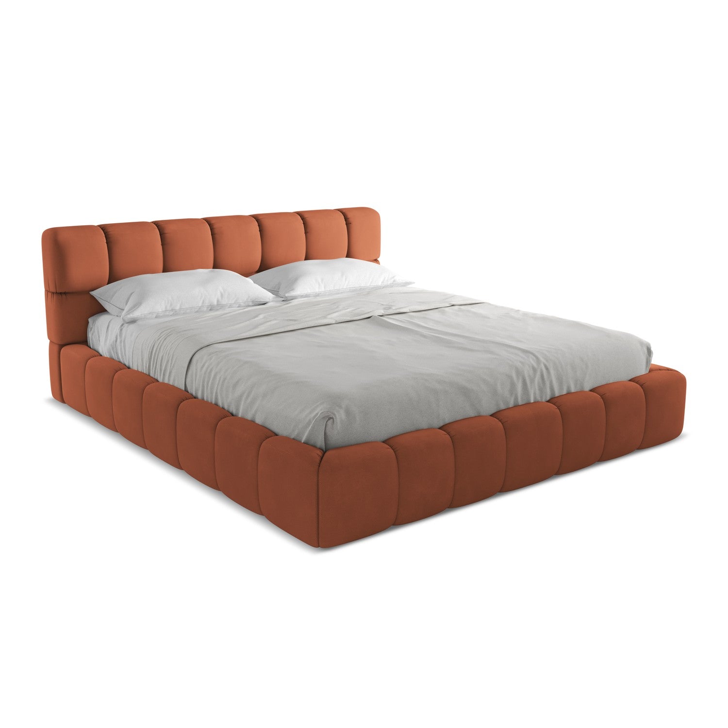 LaMiaSofa Bed met opbergruimte Roma - Chenille - Terracotta - 200x228x