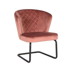 LABEL51 Fauteuil Flow – Roze Velvet – 65x65x81cm LABEL51 Fauteuil Flow – Roze Velvet – 65x65x81cm